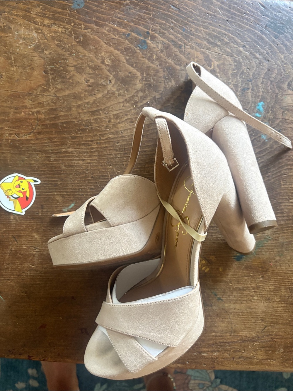 Jessica Simpson Suede Ankle-Strap Platform Sandals - Picture 2 of 4